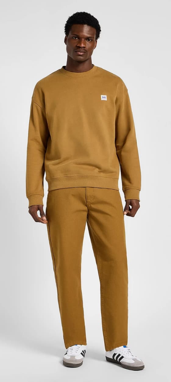 Lee RELAXED WORKWEAR CHINO LØSE BRUNE STOFBUKSER CHINO W34 L32