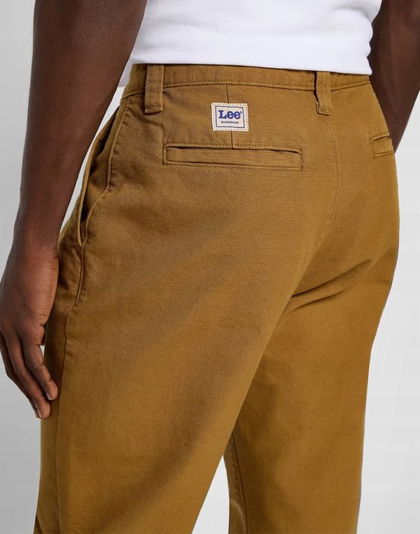 Lee RELAXED WORKWEAR CHINO LØSE BRUNE STOFBUKSER CHINO W34 L32