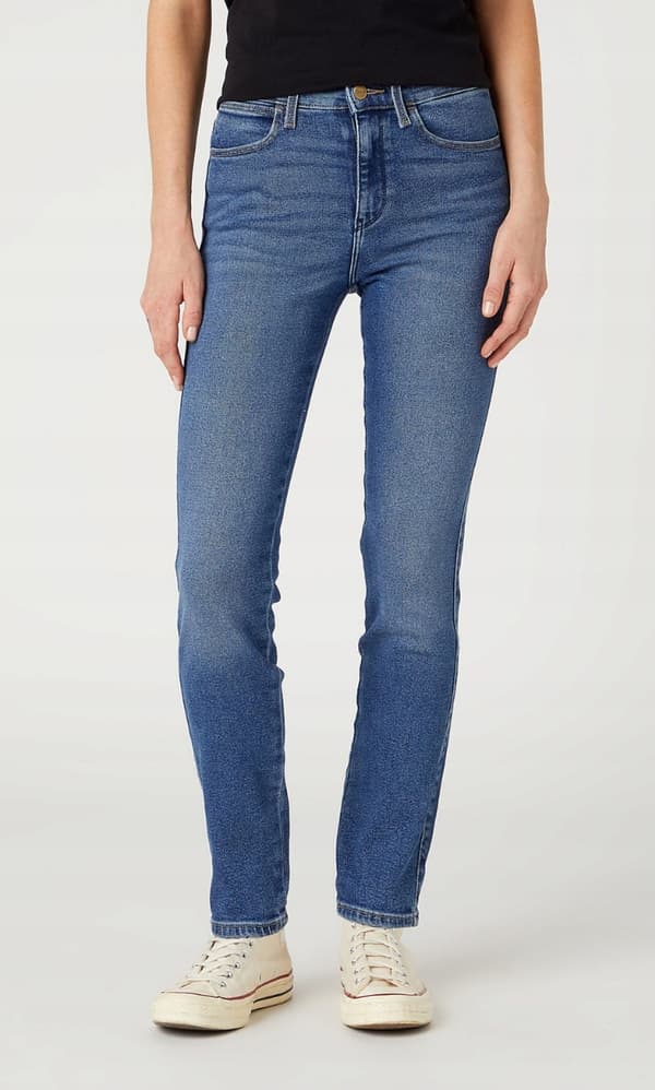 Wrangler SLIM Airblue DENIM STRAIGHT HIGH NAISTEN FARKUT W32 L32