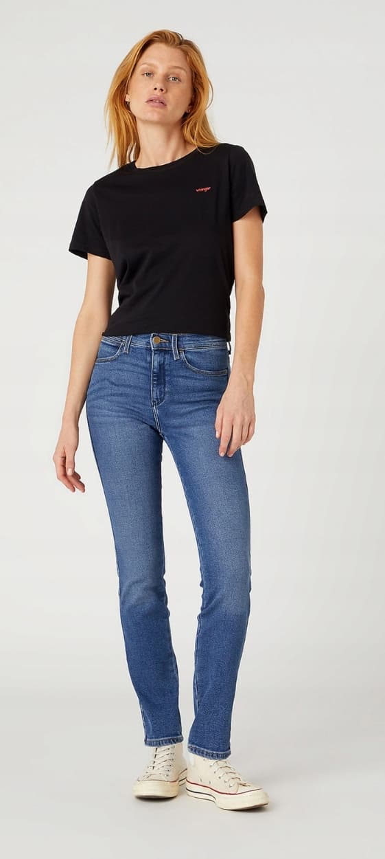 Wrangler SLIM Airblue DENIM STRAIGHT HIGH NAISTEN FARKUT W32 L32