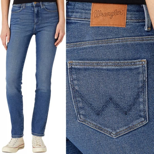 Wrangler SLIM Airblue DENIM STRAIGHT HIGH NAISTEN FARKUT W32 L32