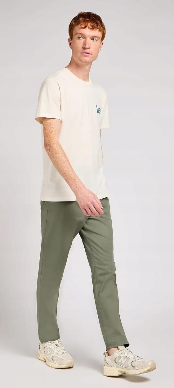 Lee SLIM CHINO Olive Grove Chetopa Twill GREEN TAPERED CHINO W30 L30