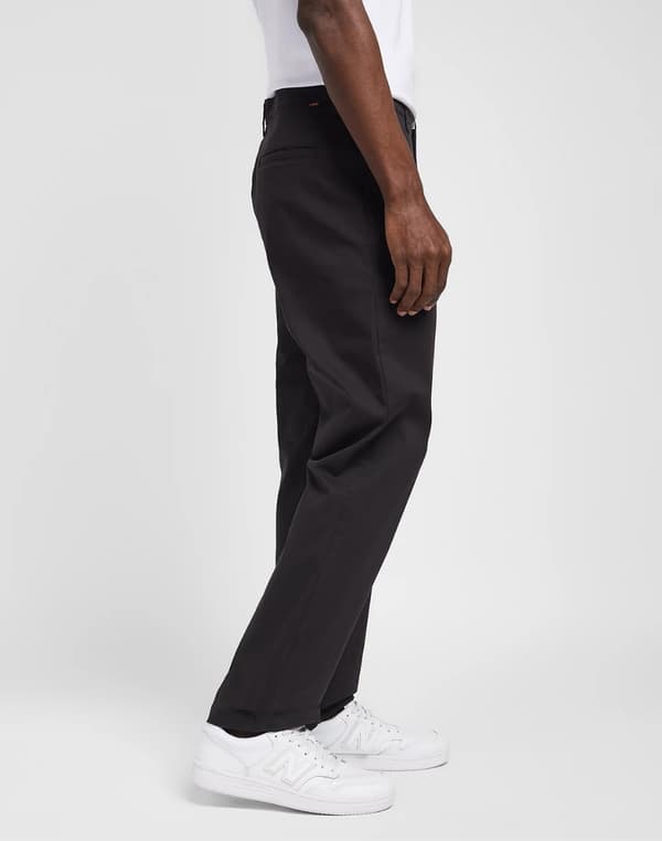 Lee RELAXED CHINO mustat Chetopa Twill -housut, väljät mustat chinohousut, koko 32, koko 34
