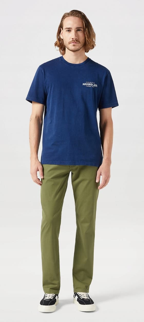 Wrangler GREENSBORO oliivinvihreät puuvillahousut, koko W34, koko L34