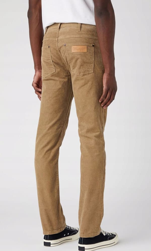 Wrangler GREENSBORO REGULAR STRAIGHT Blygrå BEIGE FLYBANDSBUKSER W38 L32