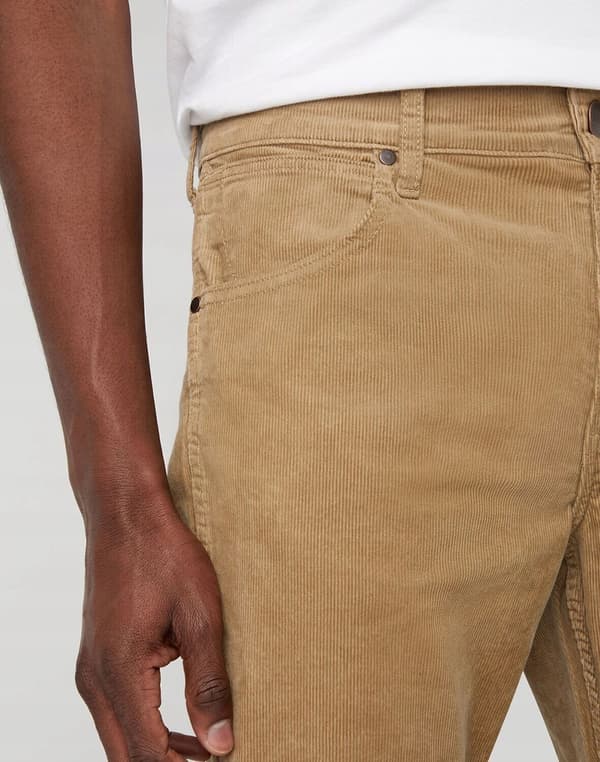 Wrangler GREENSBORO REGULAR STRAIGHT Blygrå BEIGE FLYBANDSBUKSER W38 L32