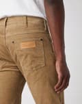 Miniatyrbillede 7 af 7: Wrangler GREENSBORO REGULAR STRAIGHT Blygrå BEIGE FLYBANDSBUKSER W38 L32