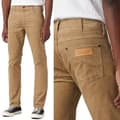 Miniatyrbillede 1 af 7: Wrangler GREENSBORO REGULAR STRAIGHT Blygrå BEIGE FLYBANDSBUKSER W38 L32