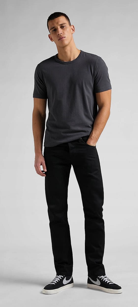 Lee LUKE SLIM TAPERED Clean Black -farkut, mustat farkut, W34 L32
