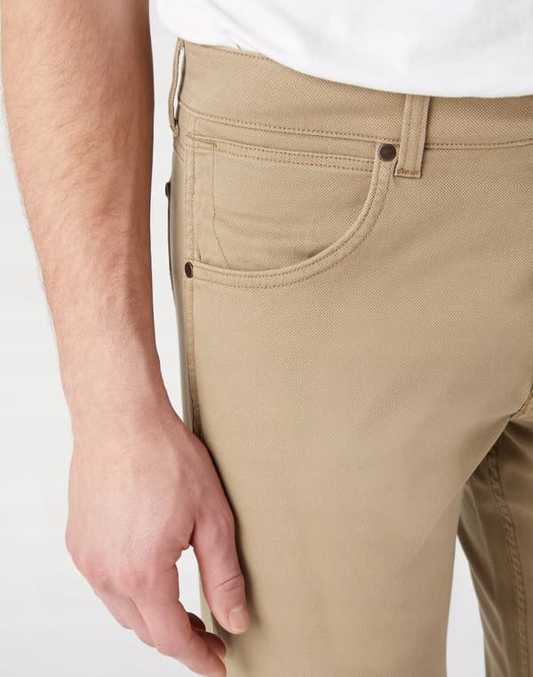 Wrangler GREENSBORO Blygrå BEIGE MATERIAL RAKA BYXOR W33 L32