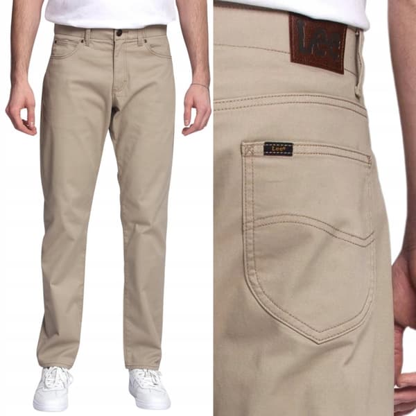 Lee STRAIGHT FIT MVP Extreme Motion KcKhaki KOMFORTABEL BEIGE MATERIALE W32 L34