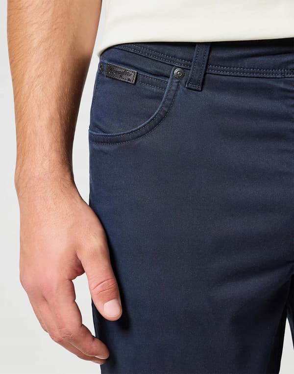 Wrangler TEXAS SLIM Mörkblå MARINBLA TYGBYXOR W33 L30