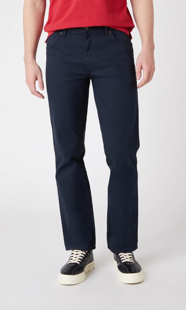 Wrangler REGULAR Marinblå SLITSTARK JEANS KLASSISK MARINBLÅ DENIM W46 L32