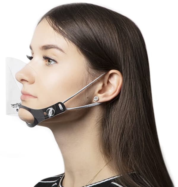 Halvt visir. Två MyScreen näs- och munmasker