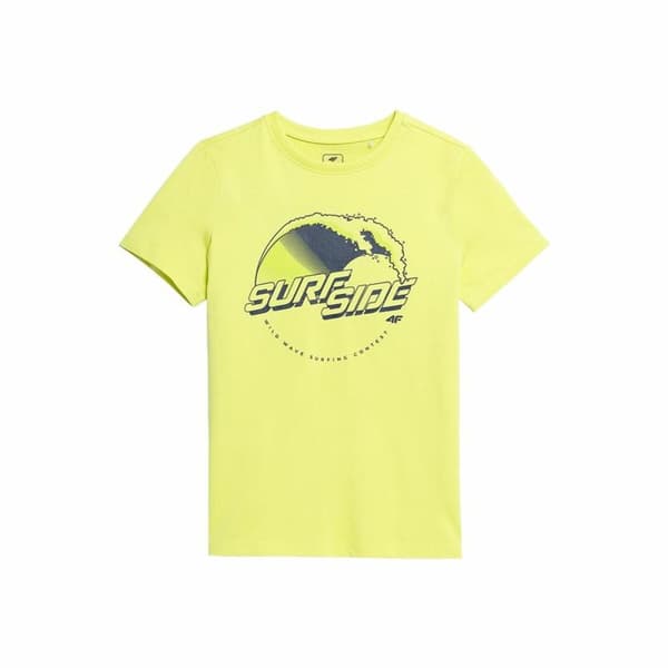 T-shirt med kortärm Barn 4F JTSM012  Gul - 12-13 år