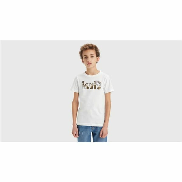 T-shirt Levi's Camo Poster Logo Bright 60732 Vit - 14 år
