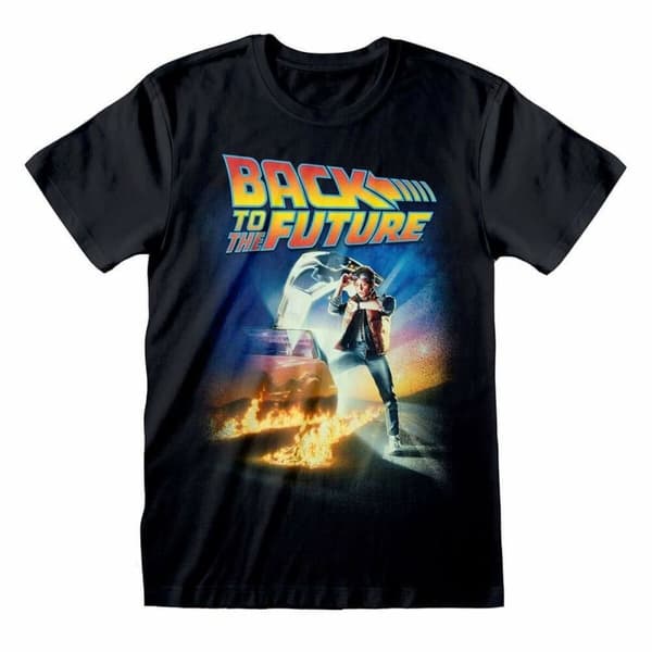 T-shirt med kortärm Back to the Future Poster Svart Unisex - M