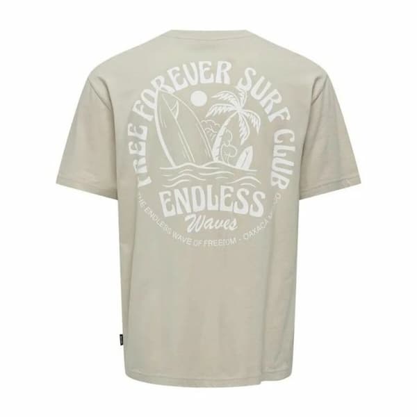 T-shirt med kortärm Herr Only & Sons Onskylan Rlx Icon Varmvit - S