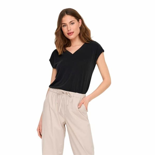 T-shirt med kortärm Dam Only Onlfree Life Mod.V-Neck Svart - M