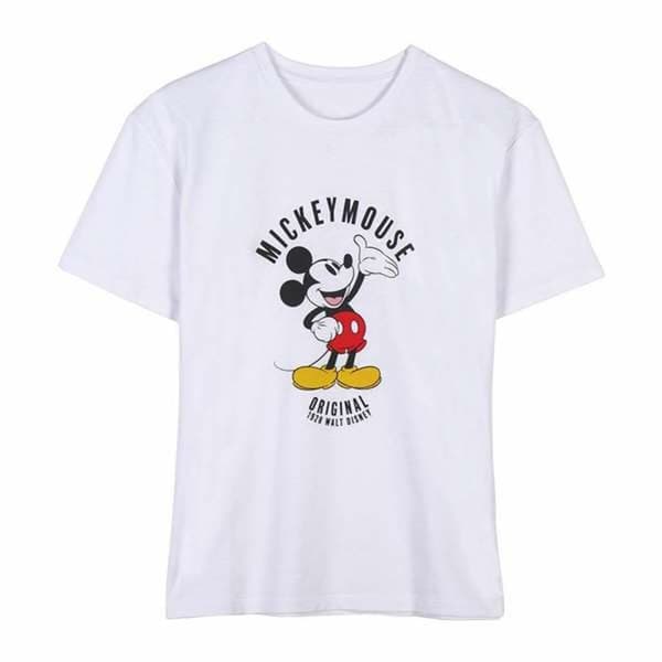 T-shirt med kortärm Dam Mickey Mouse Vit - XS