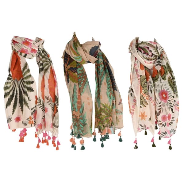 Halsduk Home ESPRIT Beige Multicolour Korall (3 antal)