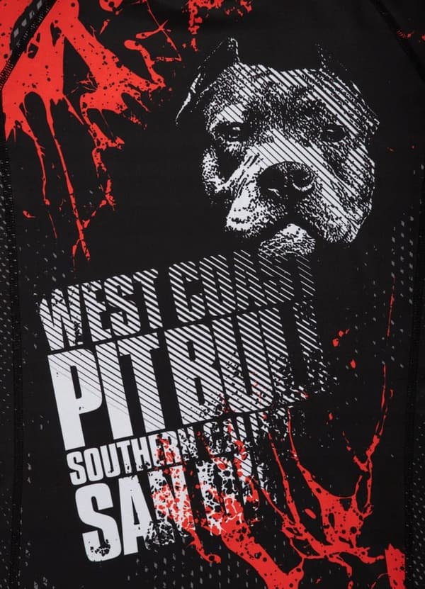 Pit Bull -rashguard Blood Dog -lyhythihainen paita, L