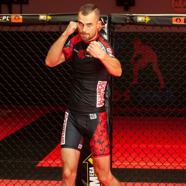 Extreme Hobby -rashguard-paita, lyhythihainen, punainen, soturikokoinen