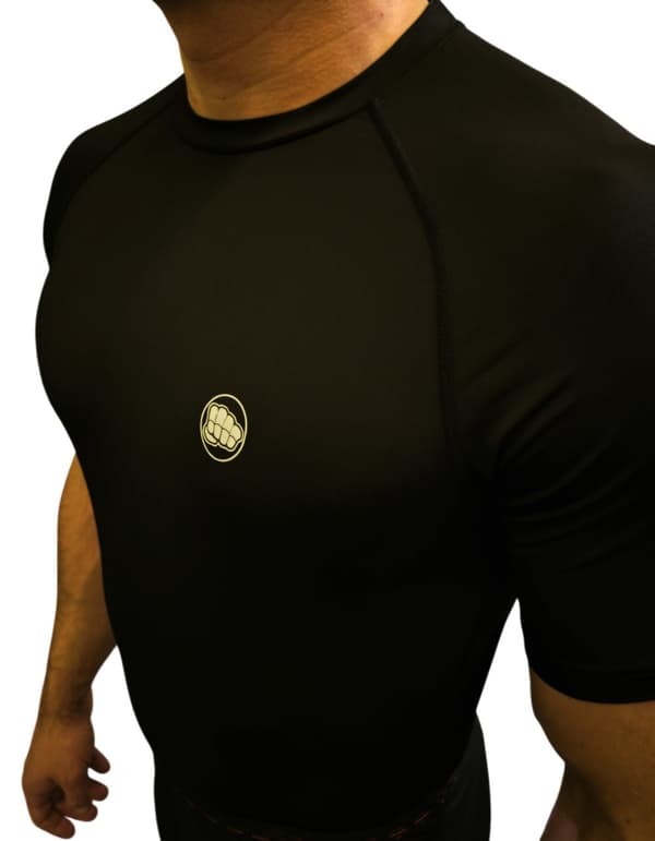 WarHouse Rashguard Kortärmad Liten Logo Svart M
