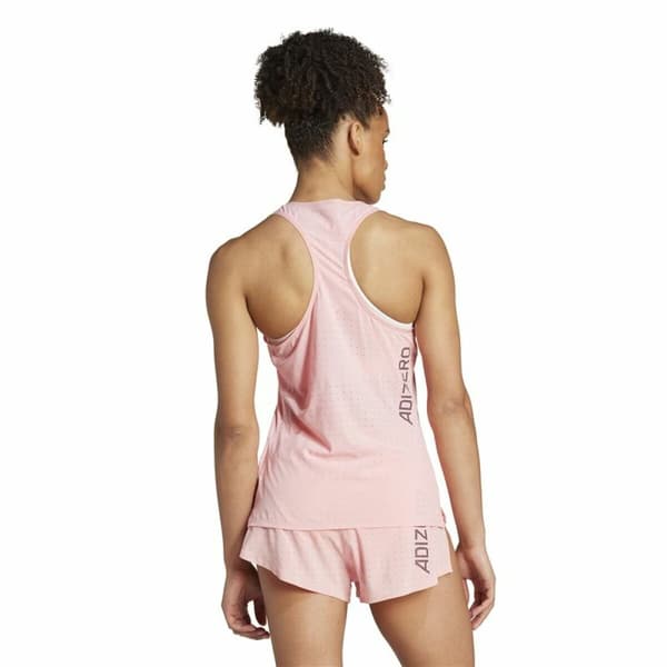 T-shirt med kortärm Herr Adidas Adizero Rosa - L