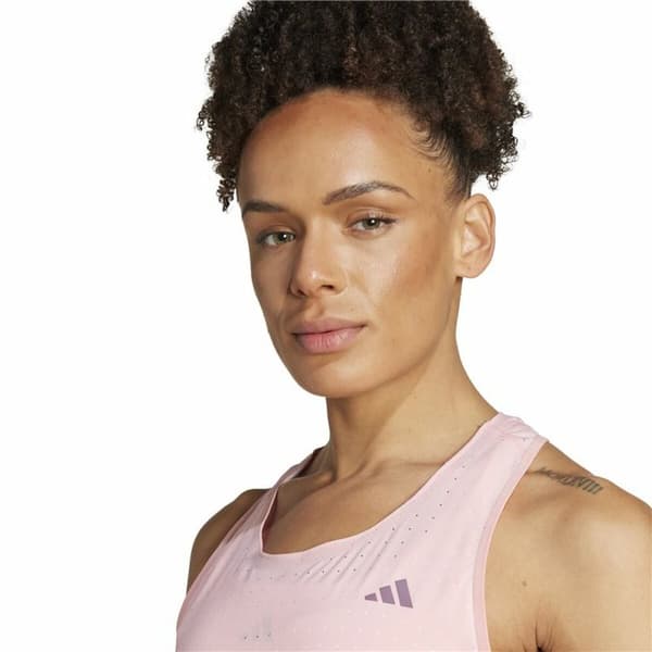 T-shirt med kortärm Herr Adidas Adizero Rosa - L