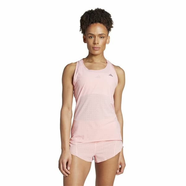 T-shirt med kortärm Herr Adidas Adizero Rosa - L