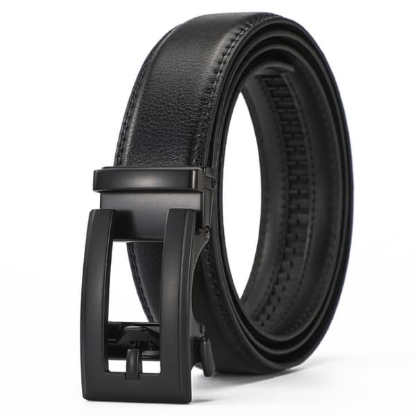 Herrbälte i konstläder – svart, 110 cm