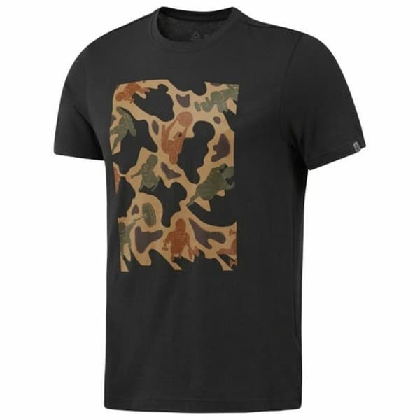 T-shirt med kortärm Herr Reebok Sportswear Training Kamouflage Svart - S