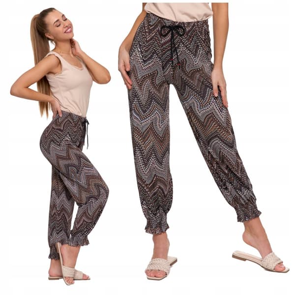 Aladdin Loose naisten haaremihousut kiristysnyörillä Airy MORAJ 2XL