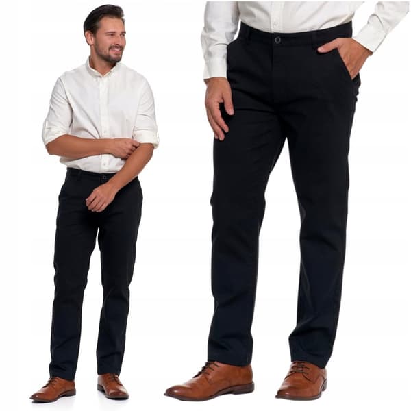 HERRBYXOR Eleganta svarta chinos Raka ben Moderna MORAJ storlek 30