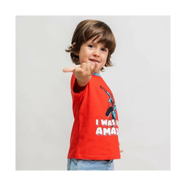 Kortærmet T-shirt Spider-Man Rød - 18 måneder