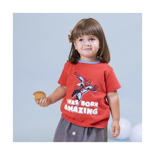 Kortærmet T-shirt Spider-Man Rød - 18 måneder