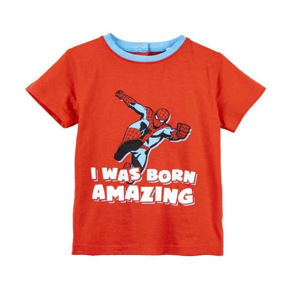 Kortærmet T-shirt Spider-Man Rød - 18 måneder