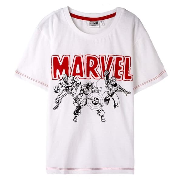 Børne Kortærmet T-shirt Marvel Hvid - 14 år
