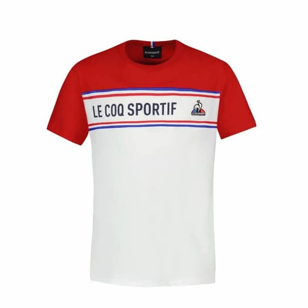 Kortærmet T-shirt til Børn Le coq sportif  N°2 Tricolore Hvid - 12 år