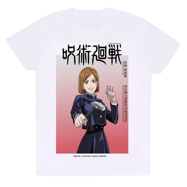 Lyhythihainen paita Jujutsu Kaisen Nobara Ombre Valkoinen Unisex - XXL