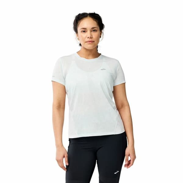 Miesten T-paita Brooks Sprint Free Sleeve Valkoinen Vaaleansininen - S