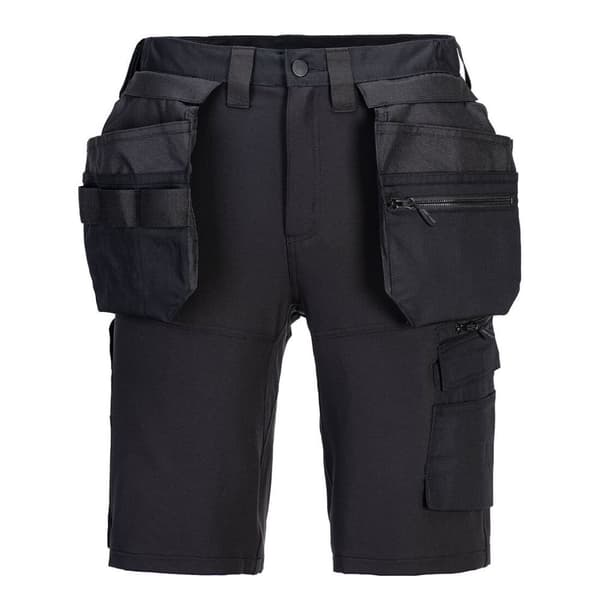 Portwest DX451BKR 30 Svarta DX4 Elastiska Shorts med Hölster