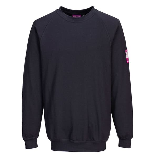 Flammehæmmende, antistatisk langærmet sweatshirt - Marineblå S