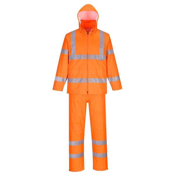 Regntæt Hi-Vis Sæt - Orange 4XL