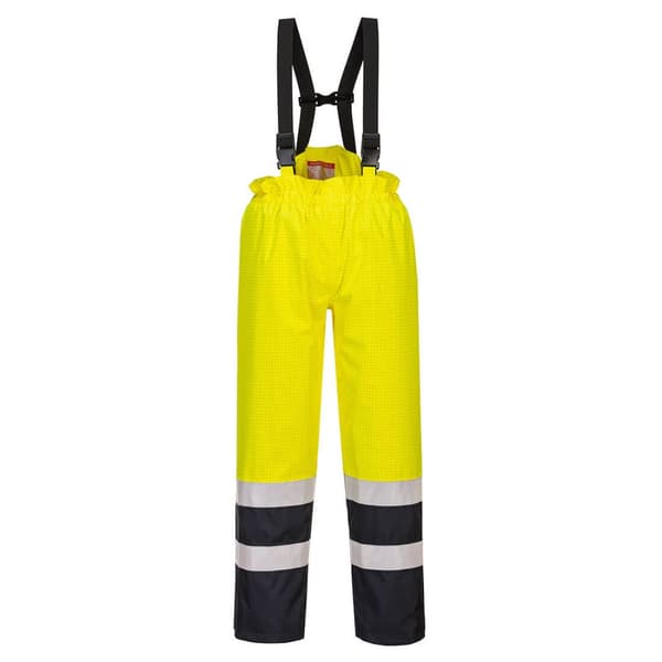 BizFlame Rain Hi-Vis Sikkerhedsbukser - Gul/Marineblå L