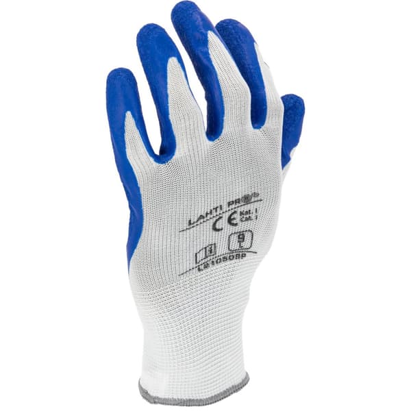 LATEXHANDSKER BLÅ-HVIDE L210509P, KORT, "9", CE, LAHTI
