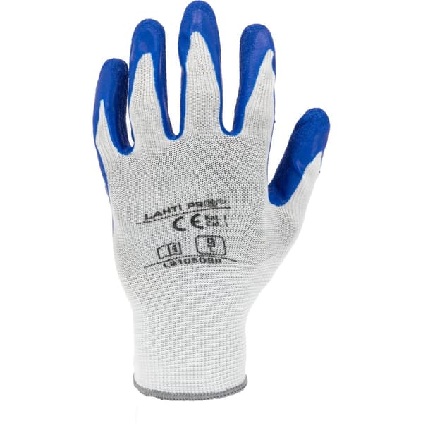 LATEXHANDSKER BLÅ-HVIDE L210509P, KORT, "9", CE, LAHTI