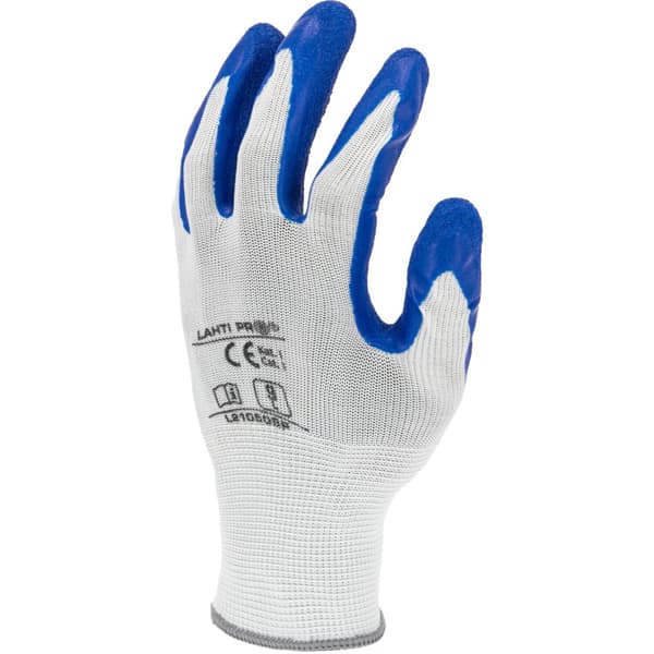 LATEXHANDSKER BLÅ-HVIDE L210509P, KORT, "9", CE, LAHTI