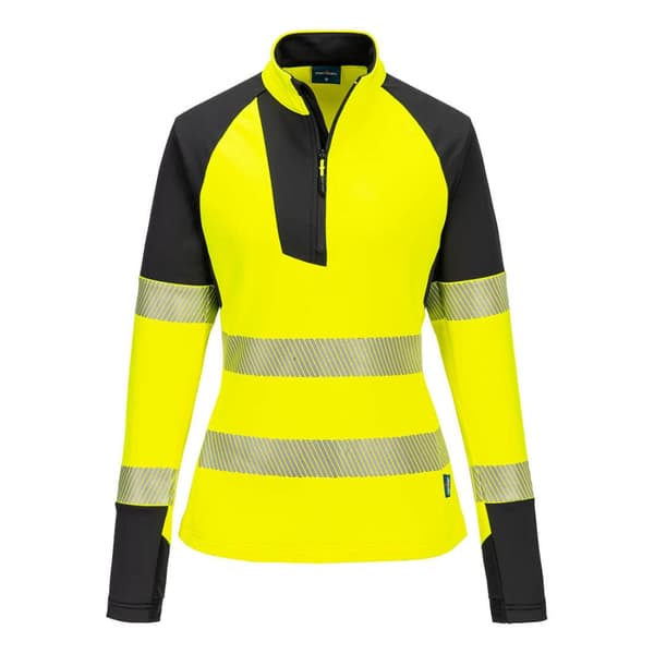 PW3 Hi-Vis sweatshirt med 1/4 lynlås til kvinder, XXL
